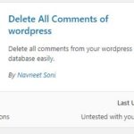 Wordpress Delete Comments