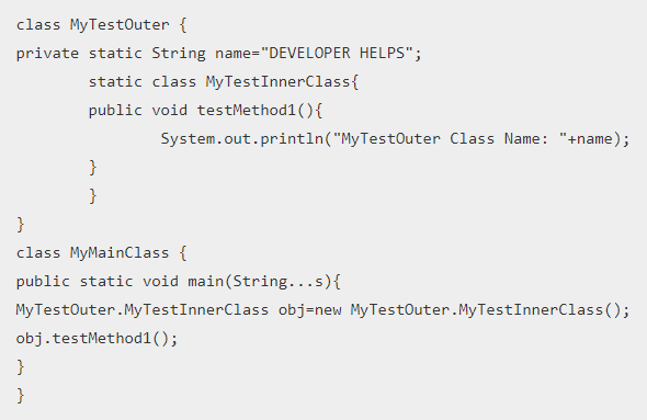 Java Static Class Tutorial