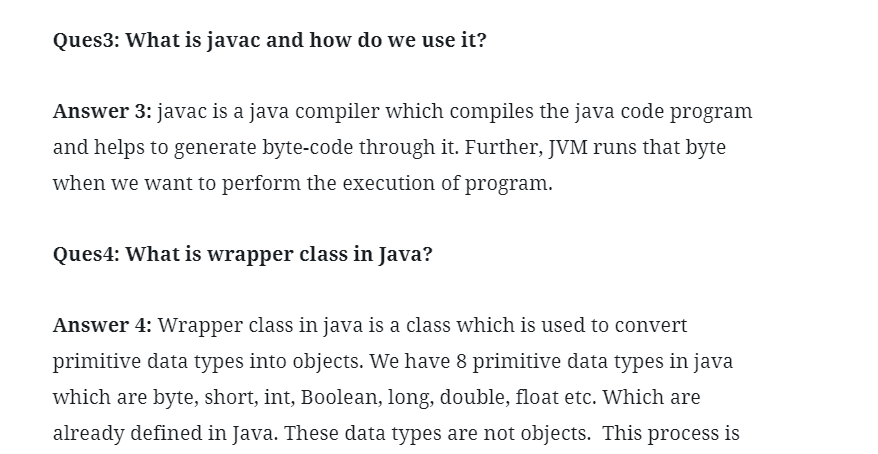 Core Java interview questions