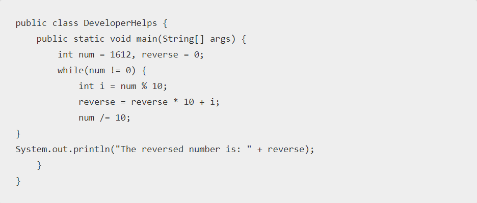 Java program to reverse a number