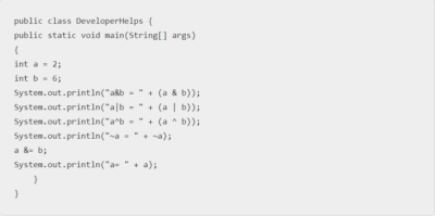 Java Bitwise operators with Examples - Developer Helps