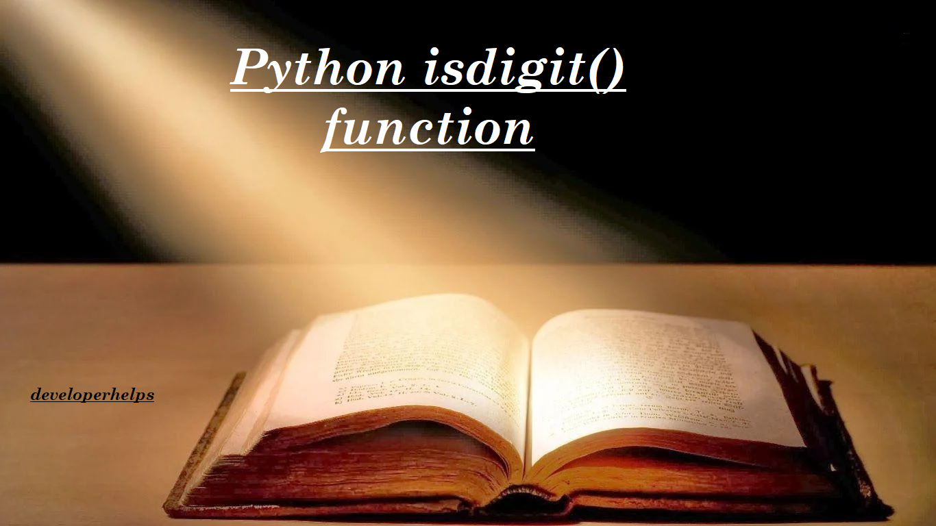 Python String isdigit() method