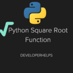 Python Square Root Function